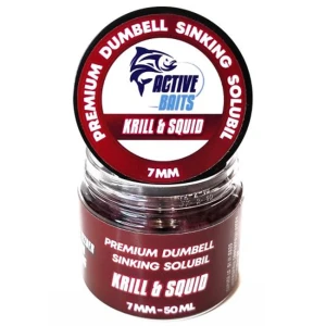 Premium Active Baits Dumbell, Sinking, Solubil, Krill & Squid 7mm 50ml