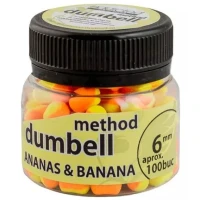 Method Dumbell Carp Baits Addicted, Ananas & Banana, 6mm Method Dumbell Carp Baits Addicted, Ananas & Banana, 6mm
