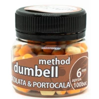 Method Dumbell Carp Baits Addicted, Ciocolata Portocala, Galben Alb, 6mm