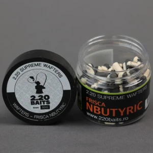 Wafters 2.20 Baits Supreme, Alb - Negru, Frisca & N-Butyric, 4mm, 50ml Wafters 2.20 Baits Supreme, Alb - Negru, Frisca & N-Butyric, 4mm, 50ml