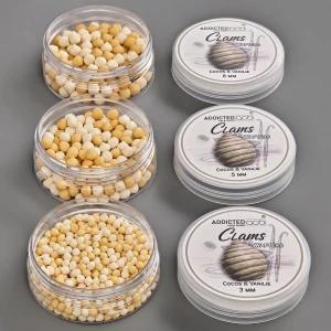Wafters ADDICTED CARP BAITS Clams Cocos Vanilie, Maroniu Natur & Alb, 8mm, 25g