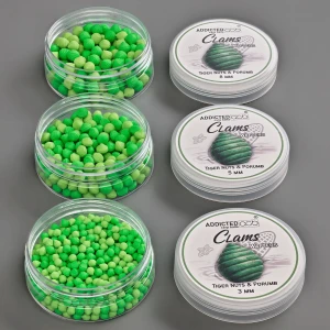 Wafters ADDICTED CARP BAITS Clams Tiger Nuts Porumb, Verde & Verde Pal, 3mm, 20g