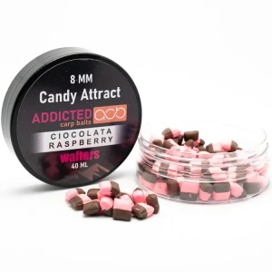Wafters Addicted Carp Baits Pillow Candy Attract, Ciocolata & Raspberry, Roz / Maro, 8mm, 40ml Wafters Addicted Carp Baits Pillow Candy Attract, Ciocolata & Raspberry, Roz / Maro, 8mm, 40ml