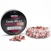 Wafters Addicted Carp Baits Pillow Candy Attract Micro, Ciocolata & Raspberry, Maro / Roz, 3.5mm, 40ml