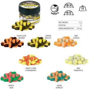Wafters Carp Zoom Duo Dumbel, Squid-apricot, 10-14mm, 15g