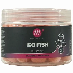 Wafters Dumbell Mainline Fluoro Pink, Iso Fish, 12x15mm