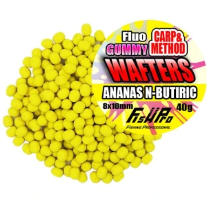 Wafters Fish Pro Carp&method Gummy Fluo, Ananas N-butyric, 8x10cm, 40g