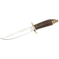 Cutit Muela 160mm Blade Wolf-16a, Stag Deer Handle, Brass Guard And Wolf Head Cap