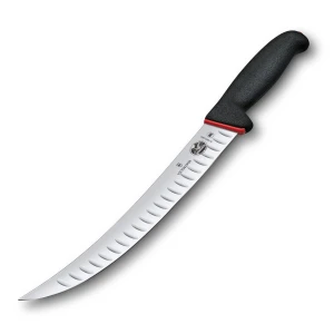 Cutit Pentru Sacrificat Victorinox Slaughter Knife, Fibrox, Dual Grip, Lama Gofrata 25cm, Curbata, Negru/Rosu Cutit Pentru Sacrificat Victorinox Slaughter Knife, Fibrox, Dual Grip, Lama Gofrata 25cm, Curbata, Negru/Rosu