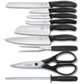 Set 9 Cutite si Foarfeca Bucatarie Victorinox Swiss Classic Cutlery Block + Suport Fag, Maro Set 9 Cutite si Foarfeca Bucatarie Victorinox Swiss Classic Cutlery Block + Suport Fag, Maro