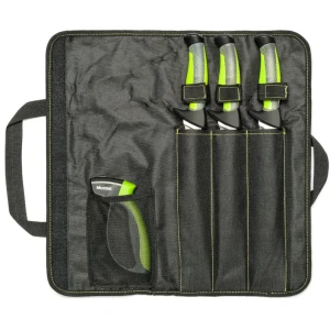 Trusa Mustad Pentru Filetat 3cutite+ascutitor Green