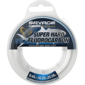 Fir Fluorocarbon SAVAGE GEAR Super Hard, Clear, 18.90kg, 0.60mm, 50m Fir Fluorocarbon SAVAGE GEAR Super Hard, Clear, 18.90kg, 0.60mm, 50m