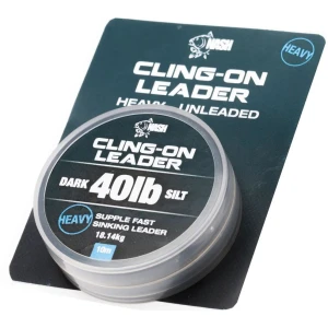 Fir Nash Cling-on Unleaded Leader Leadcore, Dark Silt, 40lbs-18.14kg, 10m