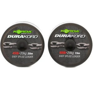 Leadcore KORDA Leader Durakord Dyneema, Camo, 45lbs/20.40kg, 20m Leadcore KORDA Leader Durakord Dyneema, Camo, 45lbs/20.40kg, 20m