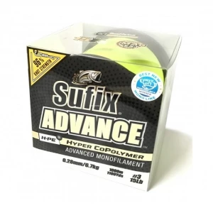 Fir Monofilament Sufix Advance 1000m 0.23mm/5.0kg 1.8/11lb/hi Vis Yellow