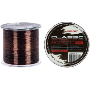 Fir Monofilament Brain Classic Carp Line, Dark Brown, 8.8kg, 0.30mm, 600m