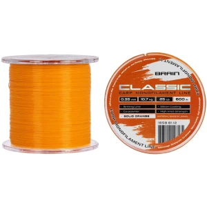 Fir Monofilament Brain Classic Carp Line Solid, Orange, 6.6kg, 0.25mm, 600m