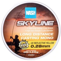 Fir Monofilament Nash Extra Skyline Mono, UV Yellow, 3.62kg, 8lbs, 0.26mm, 1000m