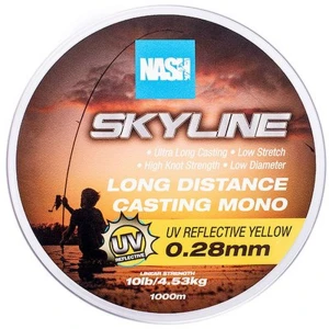 Fir Monofilament Nash Extra Skyline Mono, Uv Yellow, 5.44kg, 12lbs, 0.30mm, 1000m
