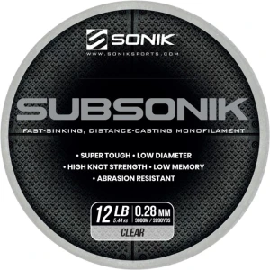 Fir Monofilament SONIK Subsonik Clear, 3000m, 8.16kg, 0.35mm