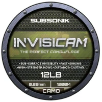 Fir Monofilament Sonik Subsonik Invisicam, Verde Maro Negru, 1200m, 11.34kg, 0.41mm Fir Monofilament Sonik Subsonik Invisicam, Verde Maro Negru, 1200m, 11.34kg, 0.41mm