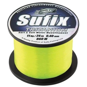 Fir Monofilament Sufix Tritanium, Neon Chartreuse, 11.80kg-26lbs, 0.40mm, 770m