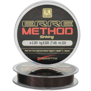 Fir Monofilament Tubertini Erre Method Red Brown Sinking, 4.67kg, 0.234mm, 200m