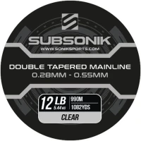 Fir Monofilament SONIK Subsonik Double Tapered Main Line Clear, 12lbs-5.44kg, 0.28-0.55mm, 990m Fir Monofilament SONIK Subsonik Double Tapered Main Line Clear, 12lbs-5.44kg, 0.28-0.55mm, 990m