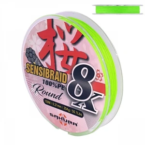 Fir Sakura Sensibraid 8x 0.10mm 150m Chartreuse