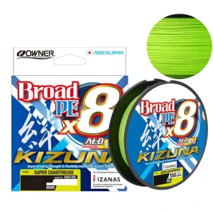 Fir Textil Owner Kizuna X8 Broad, 4.10kg, 0.10mm, Chartreuse, 135m
