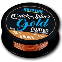 Fir Textil KRYSTON Quicksilver Gold Coated Shock Leader, Brown, 10m, 25lb/11.33kg Fir Textil KRYSTON Quicksilver Gold Coated Shock Leader, Brown, 10m, 25lb/11.33kg
