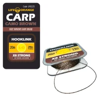 Fir Textil Orange Hooklink x8 Camo Brown, 25lb, 20m Fir Textil Orange Hooklink x8 Camo Brown, 25lb, 20m