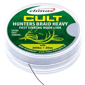 Fir textil Climax CULT HUNTERSBRAID HEAVY SINKING HOOKLINK 20m 20lb Dark Silt Fir textil Climax CULT HUNTERSBRAID HEAVY SINKING HOOKLINK 20m 20lb Dark Silt