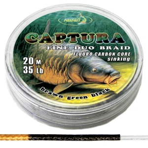 Katran Duo Braided Hook Links Captura 30lb 20 M/30lb/20 M/brown Green Black