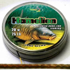 Katran Coated Braided Hook Links Hamelion 15lb 20 M/15lb/20 M/camo Brown