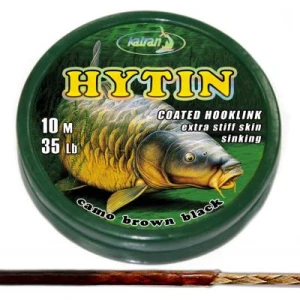Katran Coated Braided Hook Links Hytin 25lb 10 M/25lb/10 M/camo Brown Black