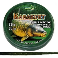 KATRAN Coated braided hook links KARAKURT 20Lb 20 M/20Lb/20 M/camo green black
