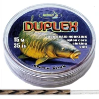 KATRAN Duo braided hook links DUPLEX 35Lb 15 M/35Lb/15M/brown black