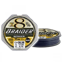 Fir Textil Konger Rigging Line Braider X8 Black 0.06mm, 4.9kg, 10m