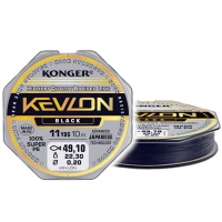 Fir Textil Konger Rigging Line Kevlon X4 Black 0.06mm, 4kg, 10m