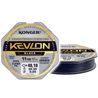 Fir Textil Konger Rigging Line Kevlon X4 Black 0.10mm, 9.8kg, 10m