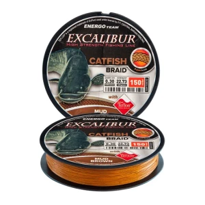 Fir Energo Team Excalibur Catfish 8yarn Braid 150m 0.30mm Brown