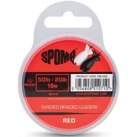 Inaintas Textil Fox Spomb Tapered Braided Leaders Red, 3x10m, 0.38mm-0.20mm / 50lbs-20lbs