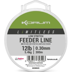 Fir Monofilament KORUM Limitless Low Stretch Feeder Line, 3.6kg, 0.26mm, 300m Fir Monofilament KORUM Limitless Low Stretch Feeder Line, 3.6kg, 0.26mm, 300m