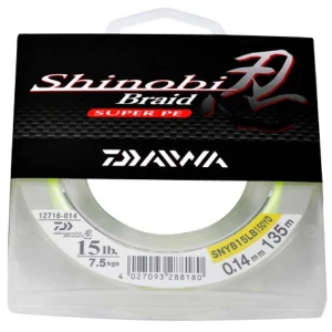 Fir textil daiwa shinobi braid fluo 016mm/10,0kg/135m