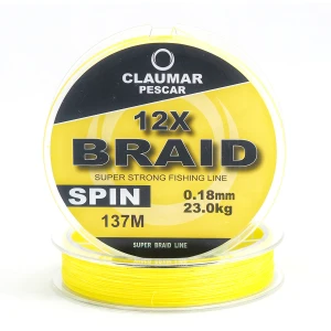 Fir Textil Claumar Pescar Spin 12x Super Braid Strong 137m 23.00kg 0.18mm