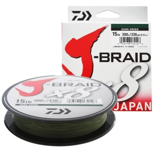Fir Textil DAIWA J-Braid X8, Dark Green, 13kg, 0.20mm, 300m