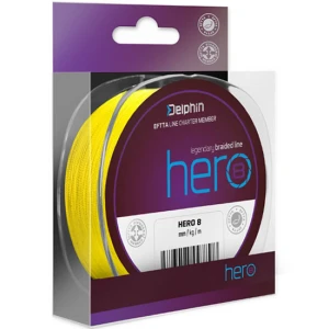 Fir Textil Delphin Hero 8 Galben Fluo, 0.12mm, 8.20kg, 117m