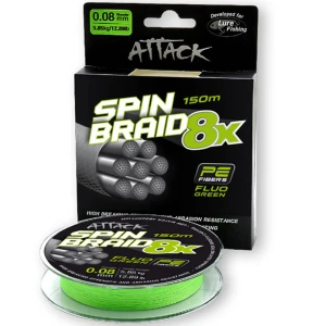 Fir Textil FORMAX Attack Spinbraid 8X, Fluo Green, 6.92kg, 0.10mm, 150m