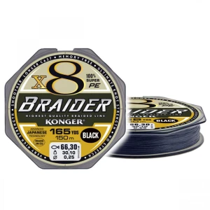 Fir Textil Konger Braider X8 Black 0.10mm, 10.7kg, 150m